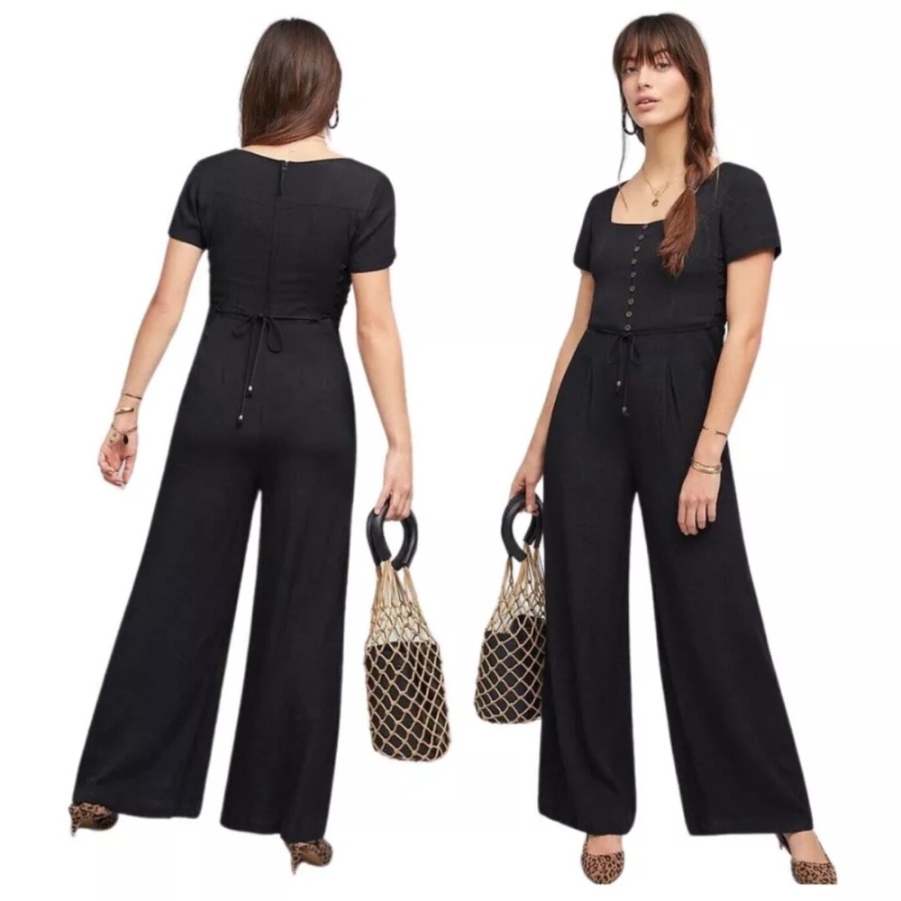 Anthropologie Maeve sienna black jumpsuit size 2
